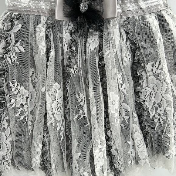 Nanette Baby Infant Girl's White with Gray Tulle Overlay Party Dress 12 Months - Picture 3 of 15